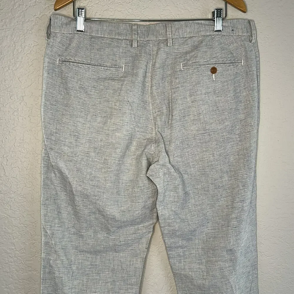 J. Crew The Sutton Chino Pinstripe Cotton Pants Summer 36x32 Preppy Vacation
